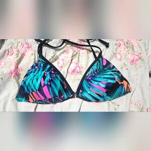 Tropical Print Bikini Top